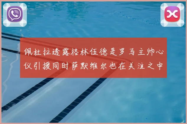 佩杜拉透露格林伍德是罗马主帅心仪引援同时萨默维尔也在关注之中